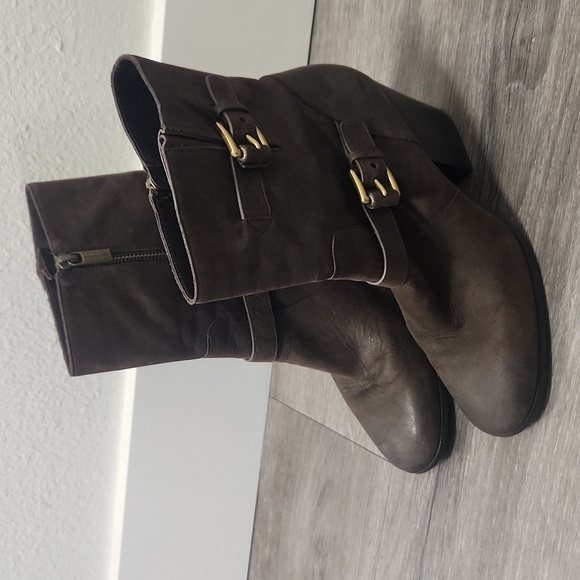 Michael Kors Leather Ashton Mid Bootie Brown Size 9.5 - Picture 2 of 7